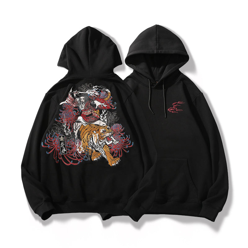 Embroidered Hoodie 'Tiger Godess'