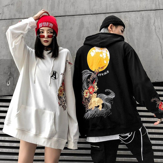 Embroidered Hoodie 'Moon Rabbit'