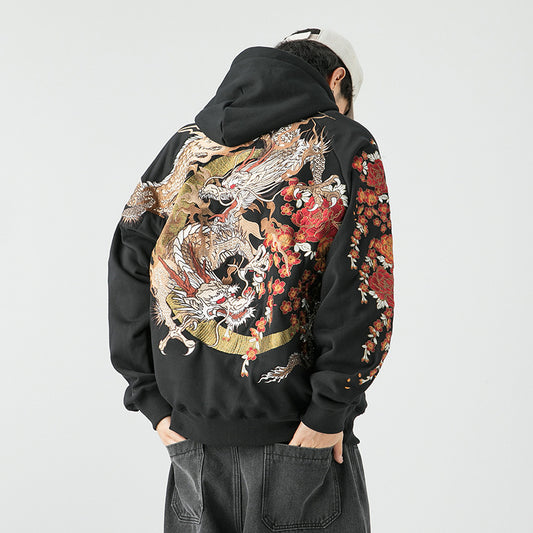 Embroidered Hoodie 'Dragon Gods'
